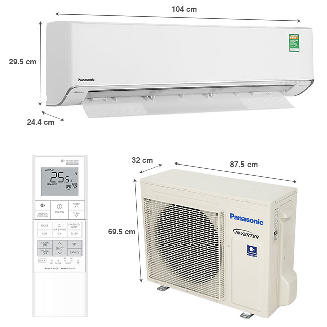 Máy lạnh Panasonic Inverter 2.5 HP CU/CS-XU24ZKH-8 nhập khẩu nguyên chiếc từ Malaysia